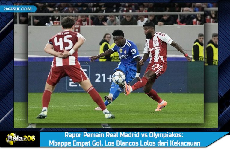 Rapor Pemain Real Madrid vs Olympiakos: Mbappe Empat Gol, Los Blancos Lolos dari Kekacauan
