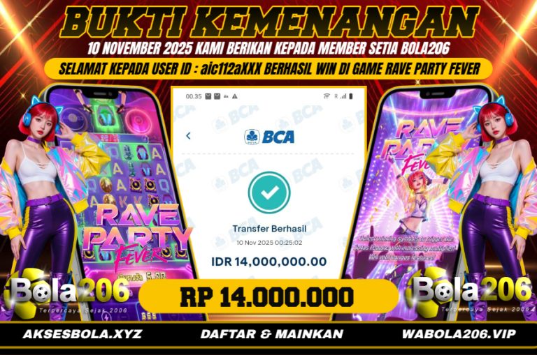 BUKTI KEMENANGAN MEMBER BOLA206 TANGGAL 10 NOVEMBER 2025