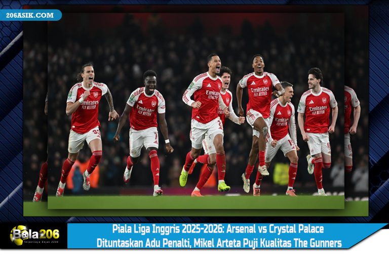 Piala Liga Inggris 2025-2026: Arsenal vs Crystal Palace Dituntaskan Adu Penalti, Mikel Arteta Puji Kualitas The Gunners