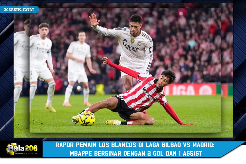 Rapor Pemain Los Blancos di Laga Bilbao vs Madrid: Mbappe Bersinar dengan 2 Gol dan 1 Assist