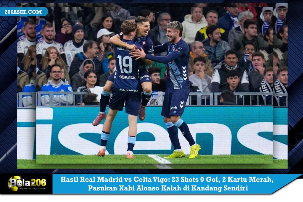 Hasil Real Madrid vs Celta Vigo: 23 Shots 0 Gol, 2 Kartu Merah, Pasukan Xabi Alonso Kalah di Kandang Sendiri