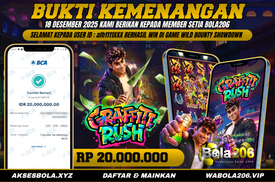 BUKTI KEMENANGAN MEMBER BOLA206 TANGGAL 18 DESEMBER 2025