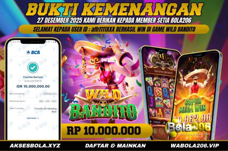BUKTI KEMENANGAN MEMBER BOLA206 TANGGAL 27 DESEMBER 2025
