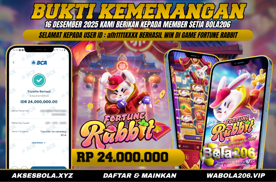 BUKTI KEMENANGAN MEMBER BOLA206 TANGGAL 16 DESEMBER 2025