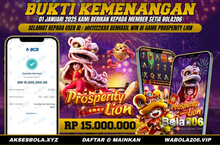 BUKTI KEMENANGAN MEMBER BOLA206 TANGGAL 01 JANUARI 2026
