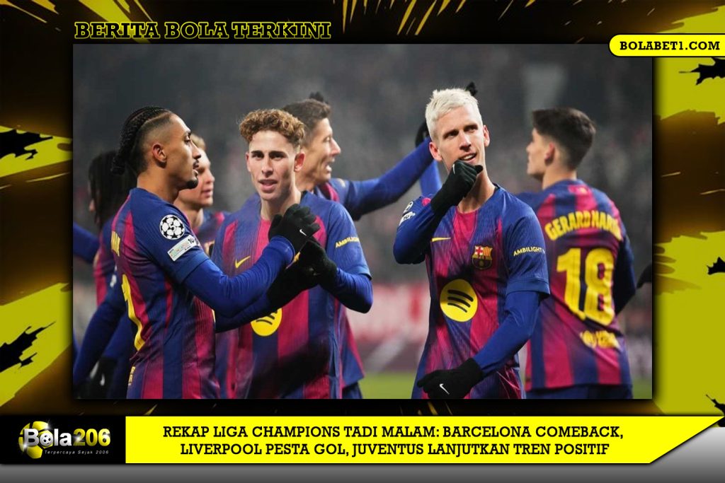 Rekap Liga Champions Tadi Malam: Barcelona Comeback, Liverpool Pesta Gol, Juventus Lanjutkan Tren Positif