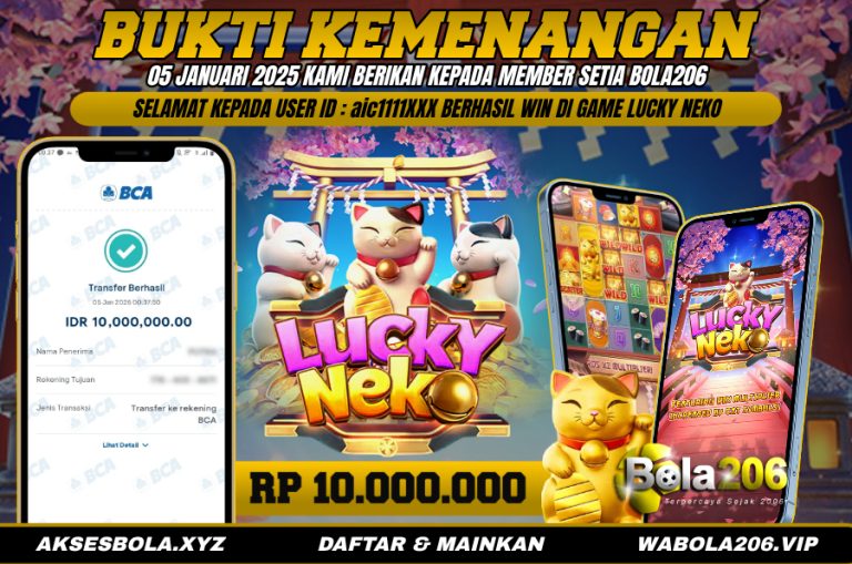 BUKTI KEMENANGAN MEMBER BOLA206 TANGGAL 05 JANUARI 2026