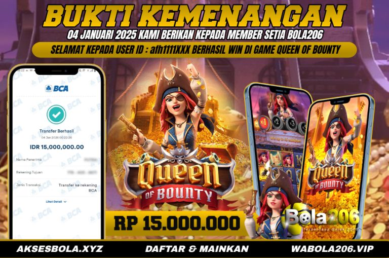 BUKTI KEMENANGAN MEMBER BOLA206 TANGGAL 04 JANUARI 2026