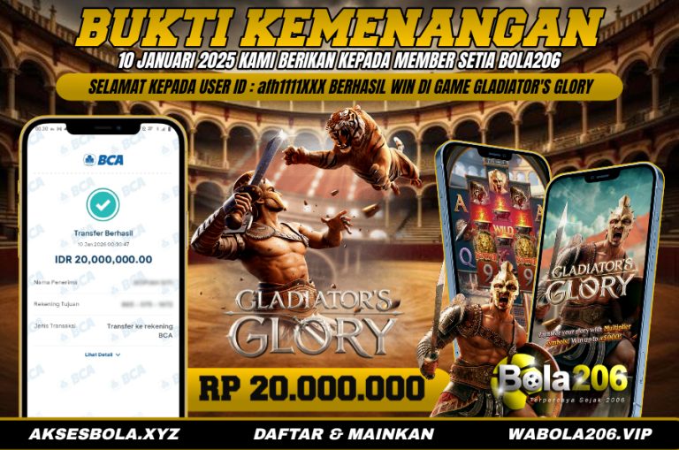BUKTI KEMENANGAN MEMBER BOLA206 TANGGAL 10 JANUARI 2026