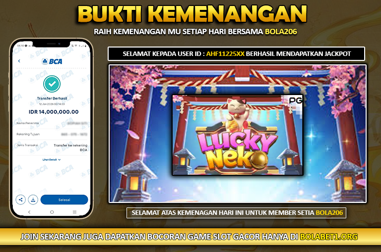 BUKTI KEMENANGAN MEMBER BOLA206 TANGGAL 12 JANUARI 2026