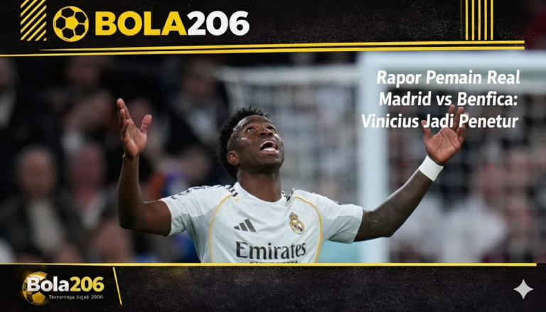 Rapor Pemain Real Madrid vs Benfica: Vinicius Jadi Penentu