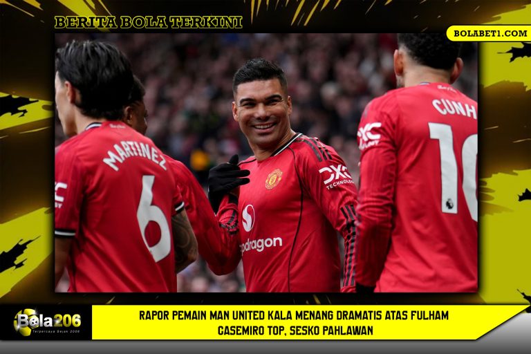 Rapor Pemain Man United Kala Menang Dramatis atas Fulham Casemiro