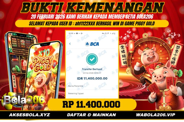 BUKTI KEMENANGAN MEMBER BOLA206 TANGGAL 20 FEBRUARI 2026