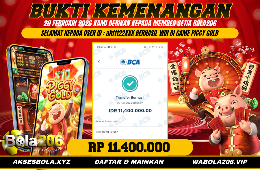 BUKTI KEMENANGAN MEMBER BOLA206 TANGGAL 20 FEBRUARI 2026