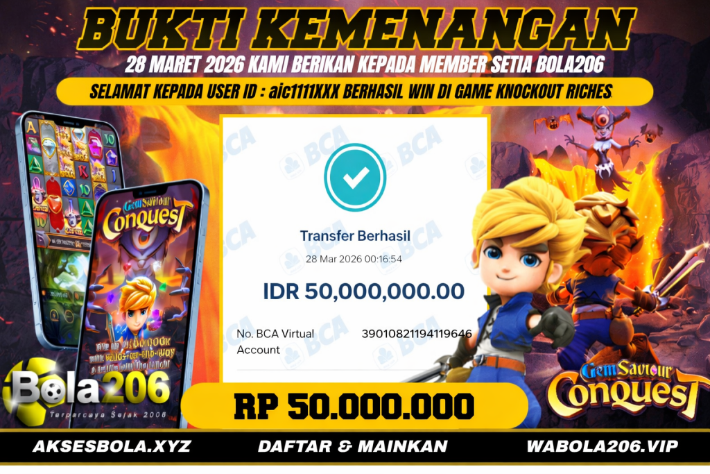 Bukti kemenangan di Bola206