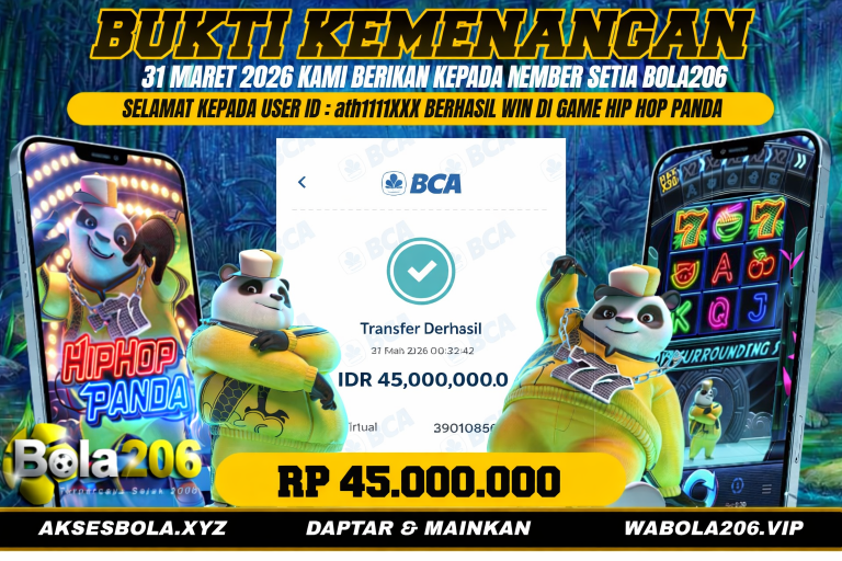 Bukti kemenangan pemain Hip Hop Panda