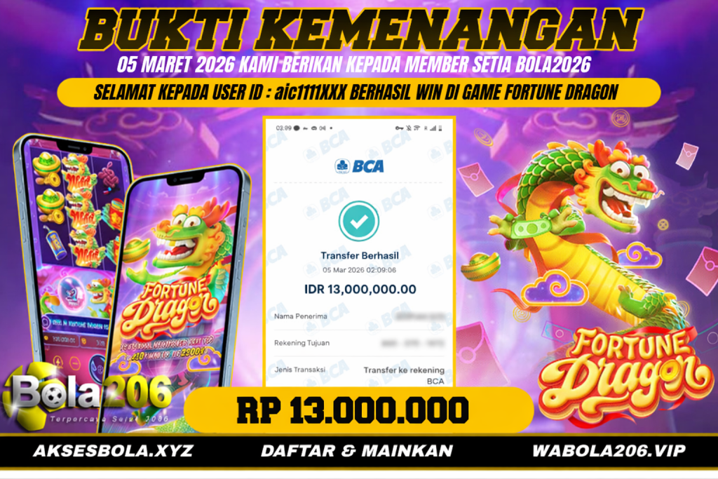 Fortune Dragon IDR 13 Million win