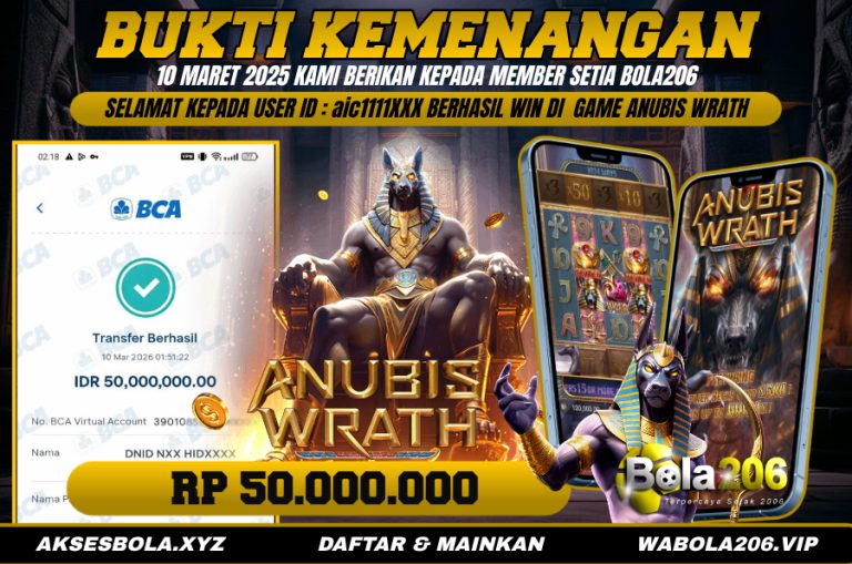 BUKTI KEMENANGAN MEMBER BOLA206 TANGGAL 10 MARET 2026
