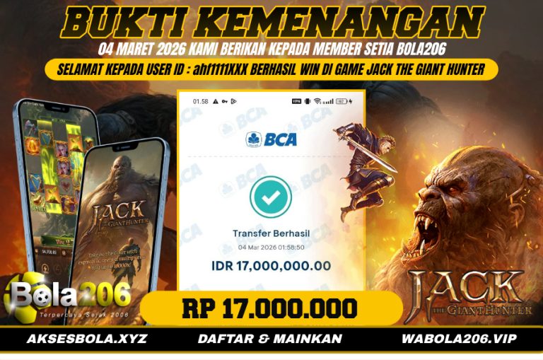 BUKTI KEMENANGAN MEMBER BOLA206 TANGGAL 04 MARET 2026