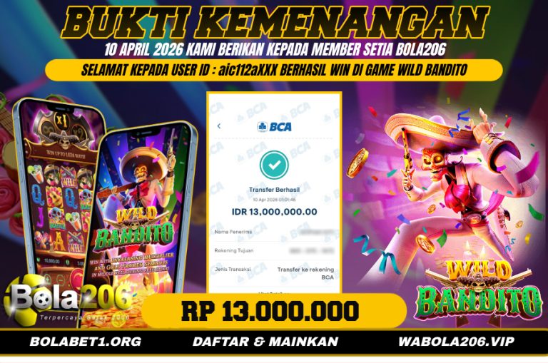 BUKTI KEMENANGAN MEMBER BOLA206 TANGGAL 10 APRIL 2026