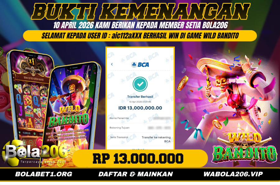 BUKTI KEMENANGAN MEMBER BOLA206 TANGGAL 10 APRIL 2026