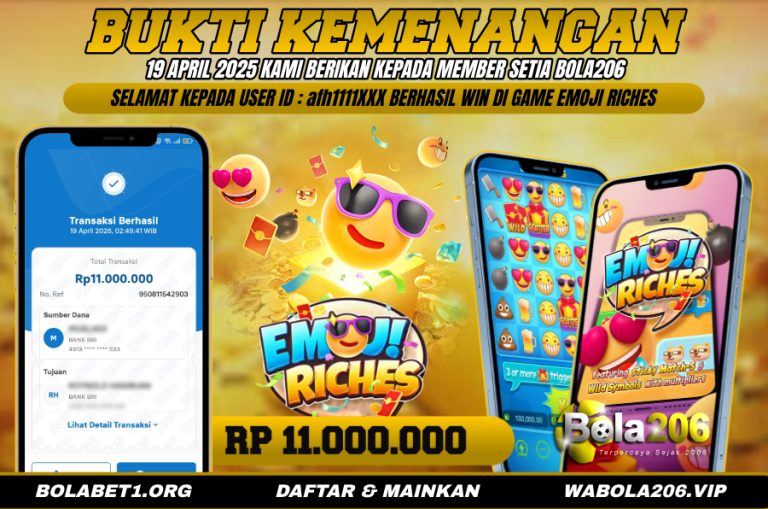 BUKTI KEMENANGAN MEMBER BOLA206 TANGGAL 19 APRIL 2026