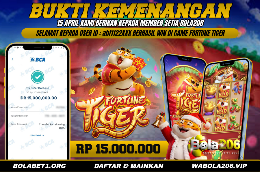BUKTI KEMENANGAN MEMBER BOLA206 TANGGAL 15 APRIL 2026