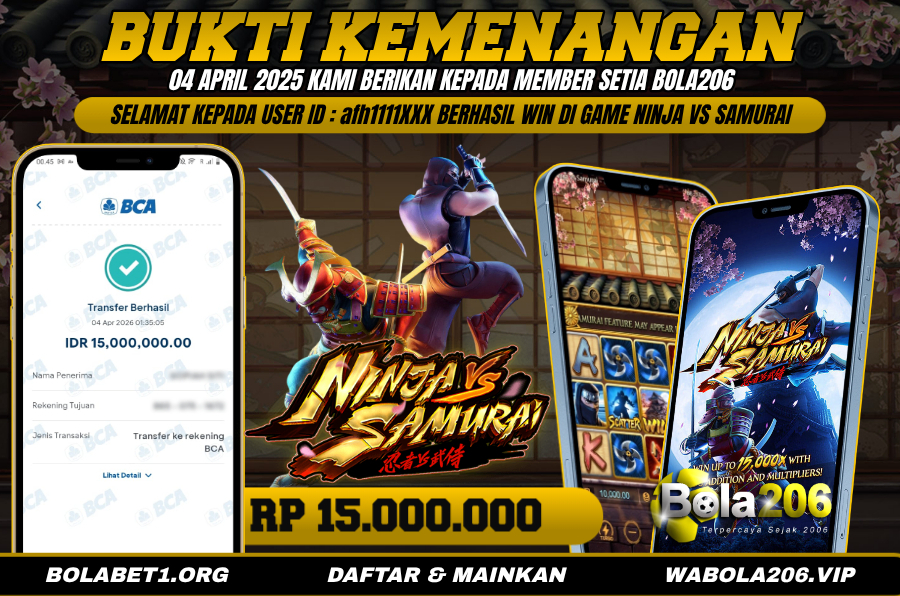 BUKTI KEMENANGAN MEMBER BOLA206 TANGGAL 04 APRIL 2026