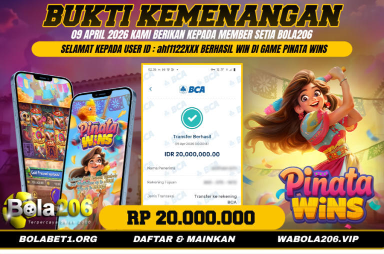 BUKTI KEMENANGAN MEMBER BOLA206 TANGGAL 09 APRIL 2026