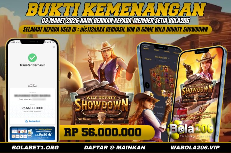 BUKTI KEMENANGAN MEMBER BOLA206 TANGGAL 03 APRIL 2026
