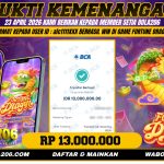 BUKTI KEMENANGAN MEMBER BOLA206 TANGGAL 23 APRIL 2026