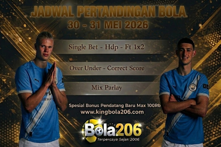 JADWAL PERTANDINGAN BOLA 30 - 31 MAY 2026
