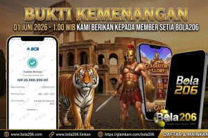 BUKTI KEMENANGAN MEMBER BOLA206 TANGGAL 01 JUNI 2026