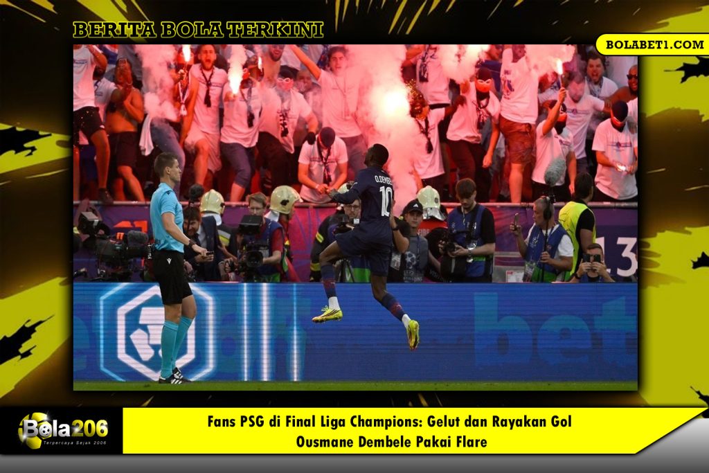 Fans PSG di Final Liga Champions: Gelut dan Rayakan Gol Ousmane Dembele Pakai Flare