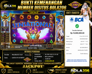 BUKTI KEMENANGAN MEMBER BOLA206 TANGGAL 29 JUNI 2026