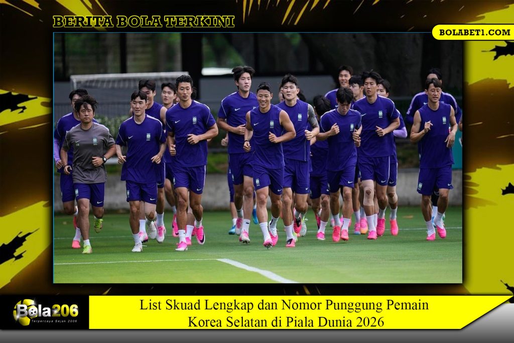 List Skuad Lengkap dan Nomor Punggung Pemain Korea Selatan di Piala Dunia 2026