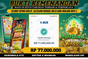 BUKTI KEMENANGAN MEMBER BOLA206 TANGGAL 30 APRIL 2026