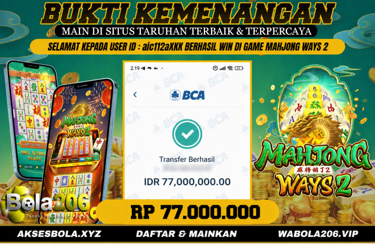 BUKTI KEMENANGAN MEMBER BOLA206 TANGGAL 30 APRIL 2026