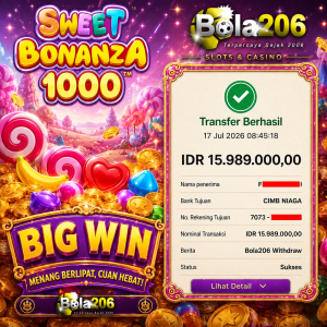 BUKTI KEMENANGAN MEMBER BOLA206 TANGGAL 23 JULI 2026