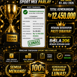BUKTI KEMENANGAN MEMBER BOLA206 TANGGAL 03 JULI 2026